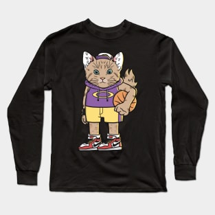 Basketball Cat Sport Club Long Sleeve T-Shirt